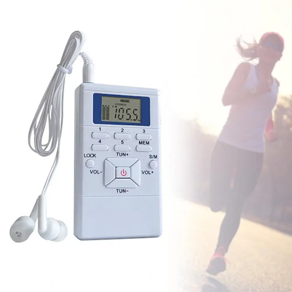 HRD-102 Digital Radio Mini LCD Display Stereo FM Radio Receiver With Earphones Multifunctional Pocket Speaker for the Elderly