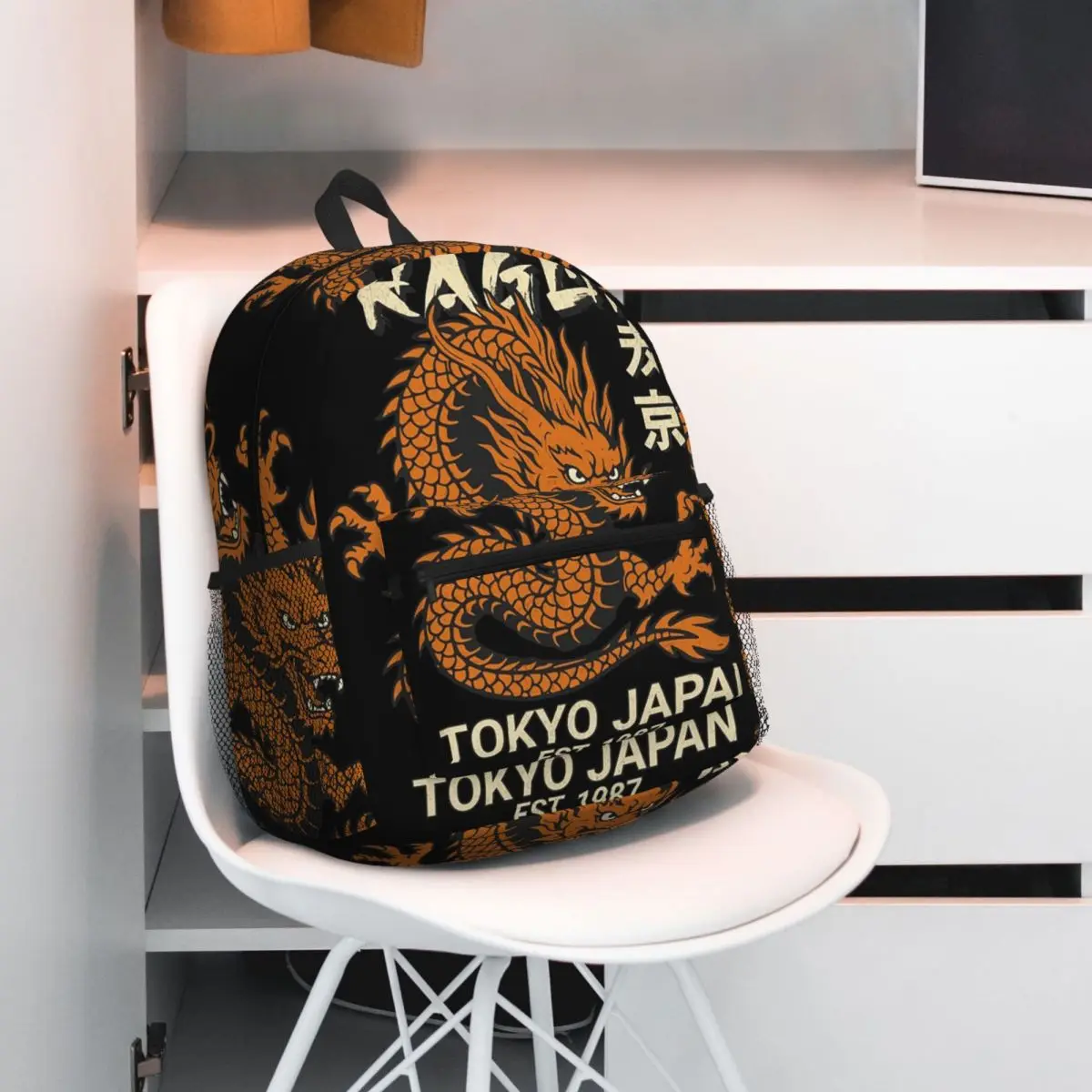

Tokyo Japan Dragon Tradition Asian Japanese Tattoo Backpack Student BookBag School Bag Computer Shoulder Bags for Boys Girls