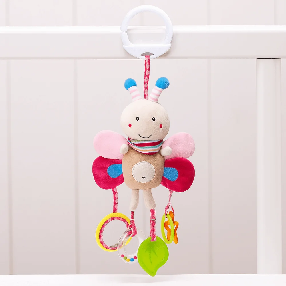 Cute Design Baby Rattle Toys Grab Ability Training Material Stroller Hanging Toys Stuffed Animal Bell Toys Infant Crib Pendant