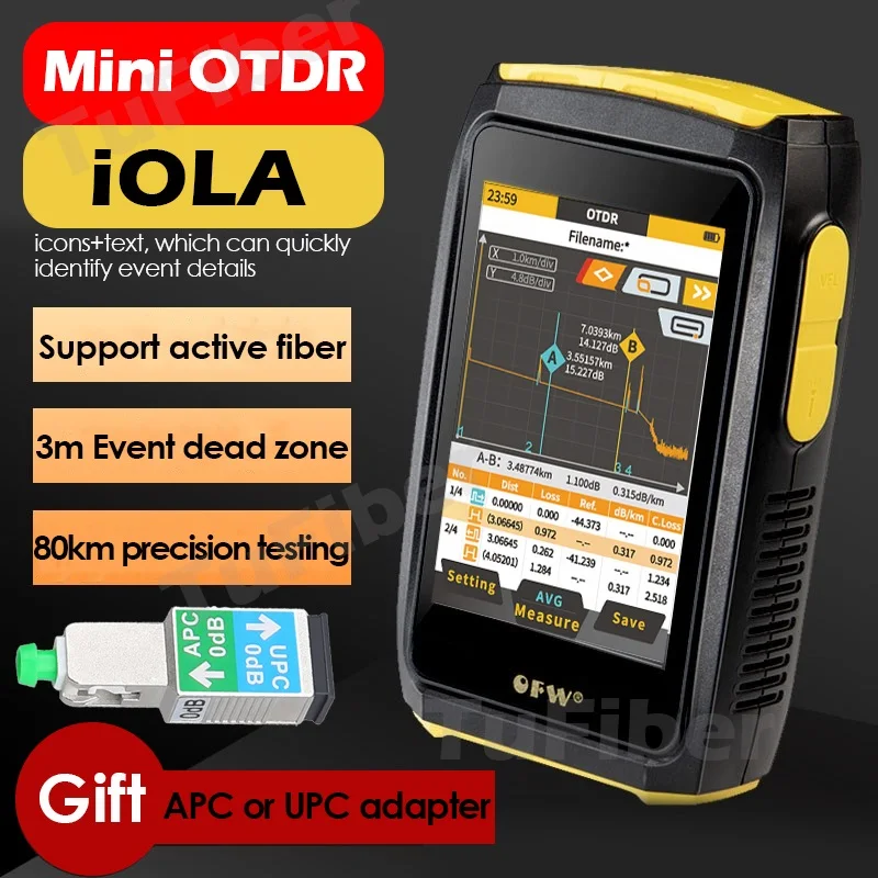 5G Mini OTDR Active Fiber Live Test 1550nm 20dB Optical Fiber Reflectometer Touch Screen OPM VFL OLS Fiber Tester SC Connector