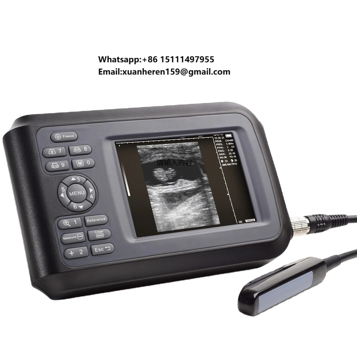 Handheld Veterinary Ultrasound Machine Portable Ultrasound for Bovine Equine with Rectal Probes