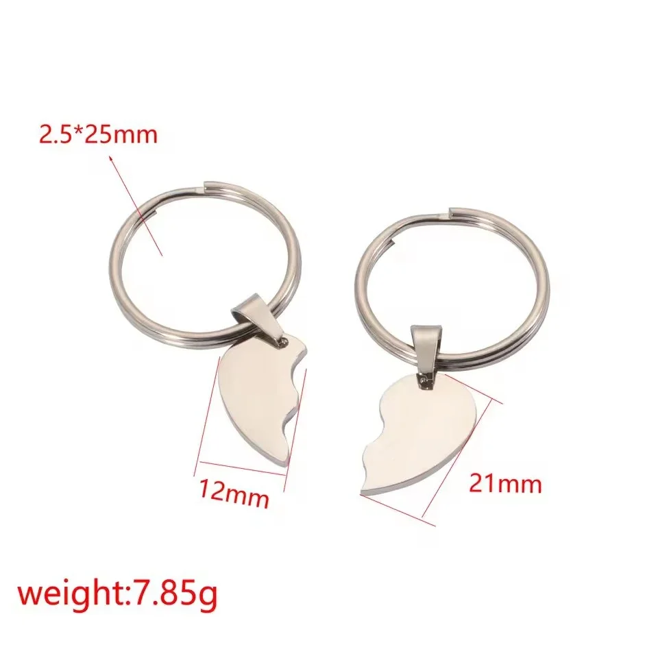5 pairs of broken heart pendants for women, keychains for couples, street fashion jewelry bags, pendant gifts
