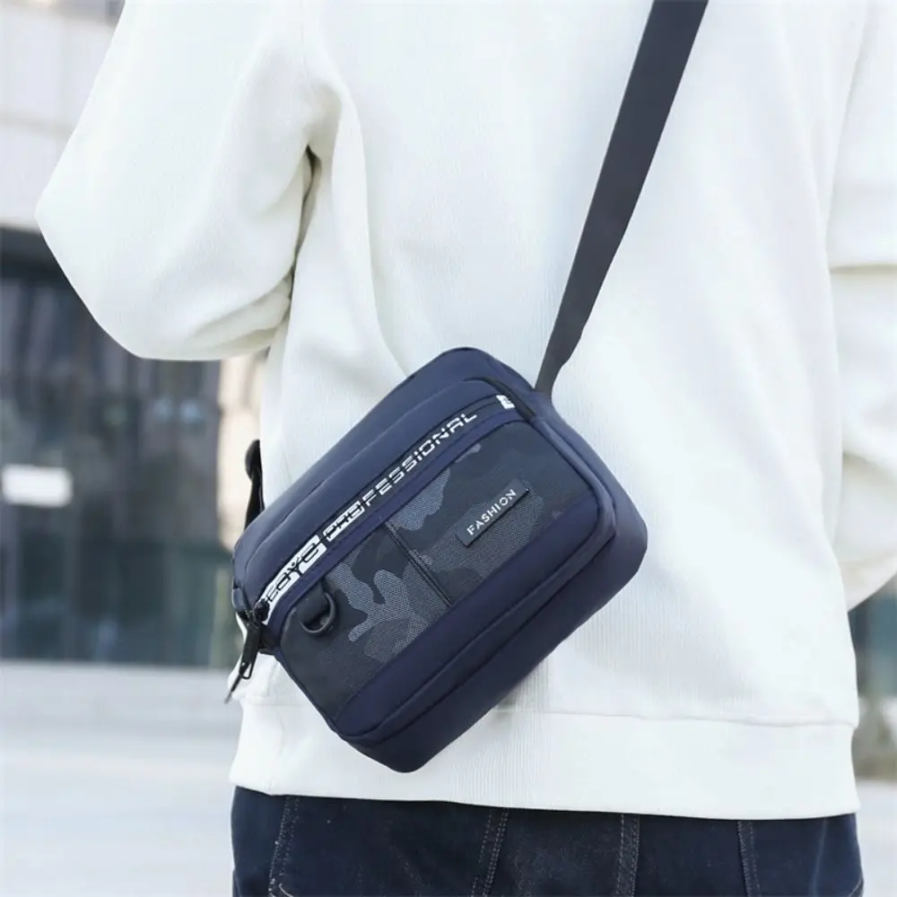 

Nylon Polyester Men Crossbody Bag Black Grey Blue Green Multifunctional Waist Bag Large Capacity Waterproof Mobile Phone Bag