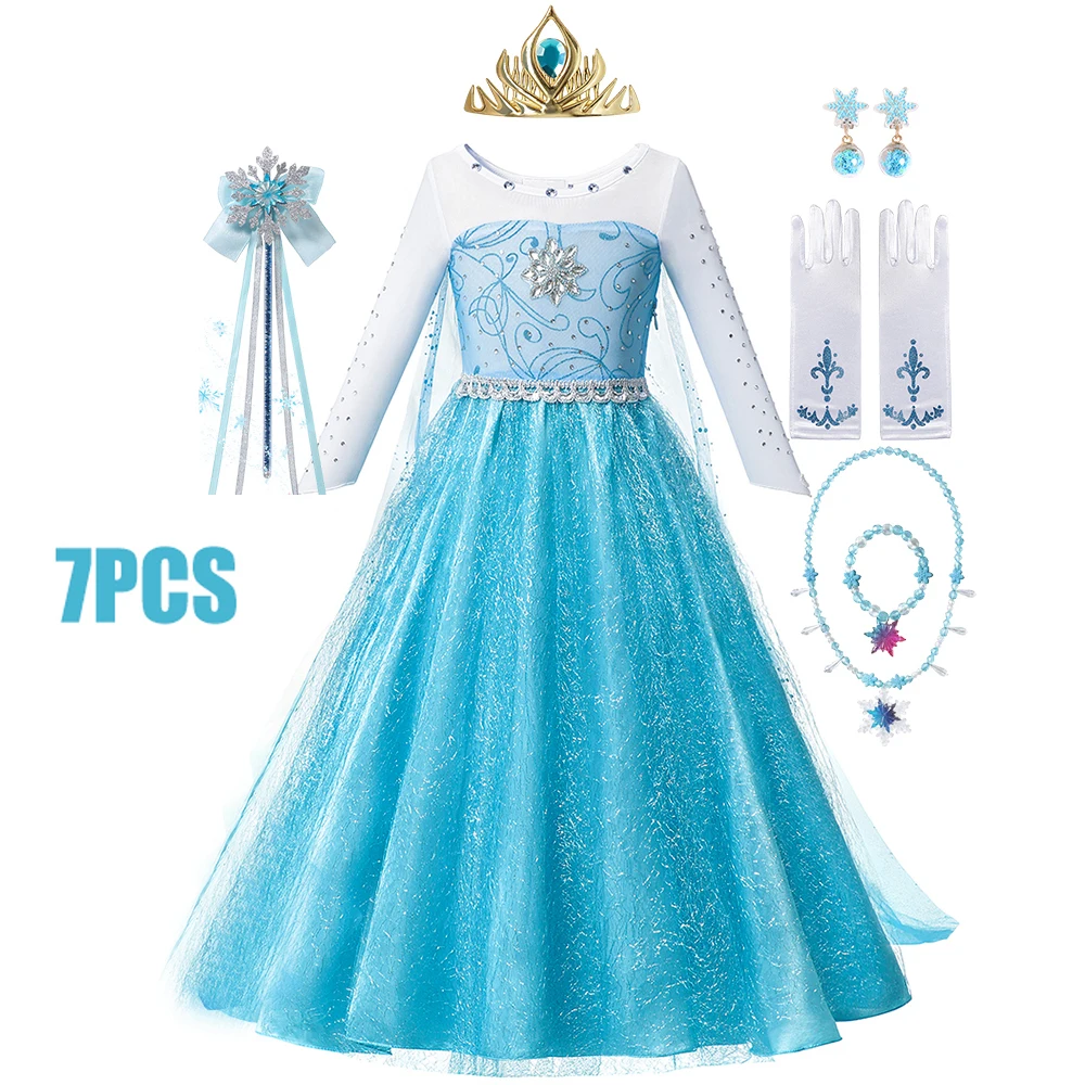 Anna kostuum voor kinderen meisje fancy verjaardagsfeestje jurk prinses jurk carnaval party kinderkleding volledige afdrukken vestidos