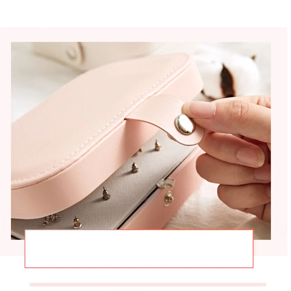 

Jewelry Box for Girls Two Tier Portable Organizer for Necklaces Earrings Rings Bracelets Scratch Resistant Case Women Gift Idea