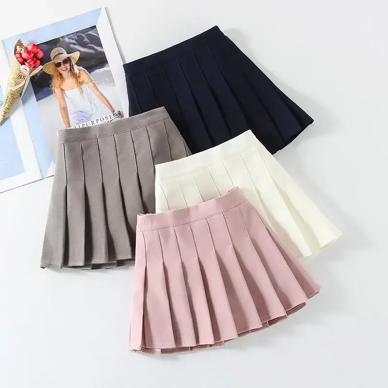 

2024 Spring Kids Causal Girls Pleat Skirt Harajuku Teenage Preppy Style Plaid Skirts Cute Japanese School Uniforms Kawaii Skirt