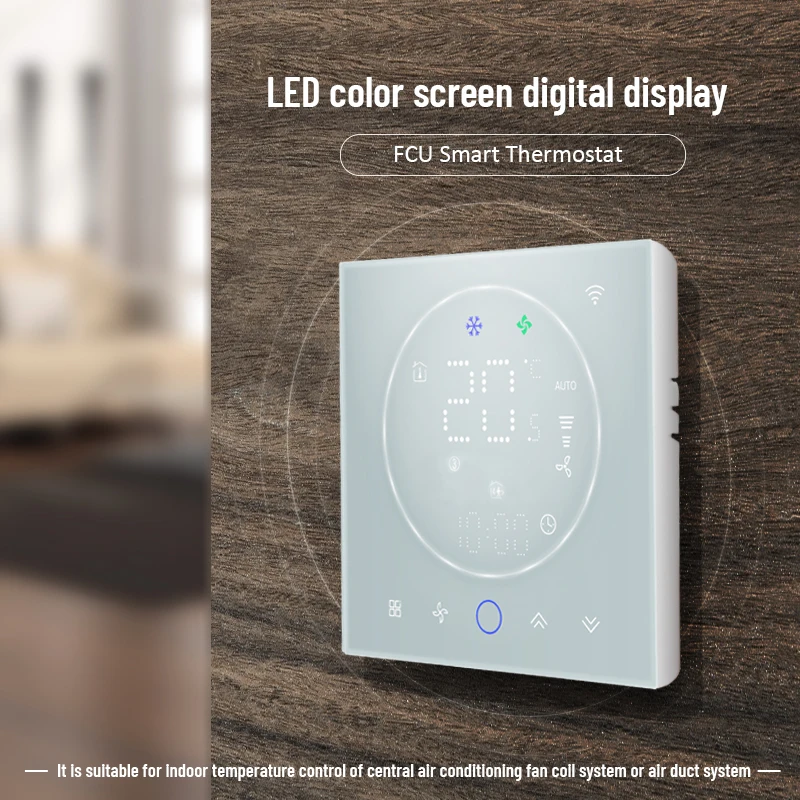 Beca BAC-008 Wifi Thermostat HVAC System Temperature Controller LCD Touch Screen Lora Wall-Mounted Air-Conditioner Heating