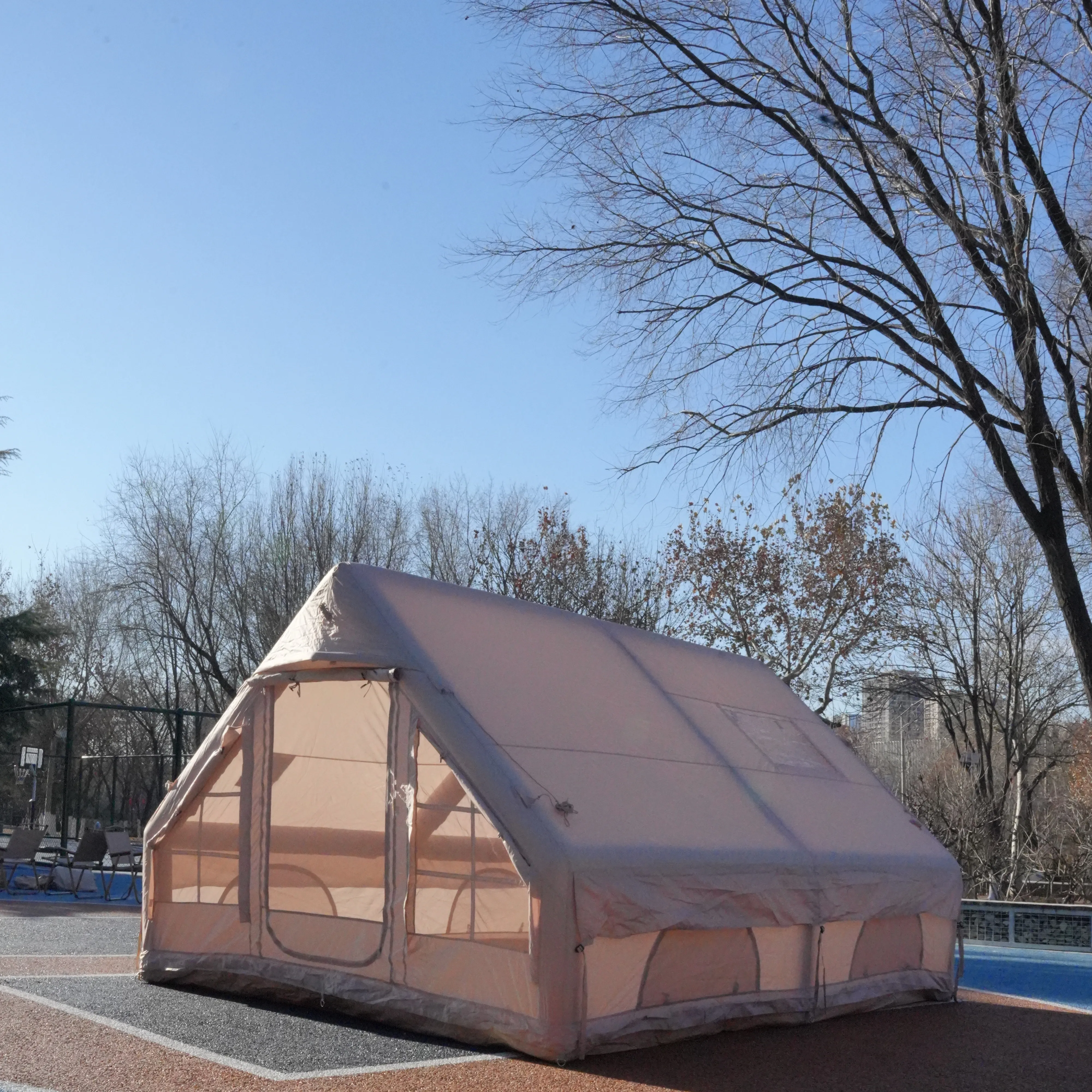 420D Oxford Lightweight Portable Luxury Inflatable Air Pole Tent Outdoor Camping Waterproof UV Protection Four-season Two