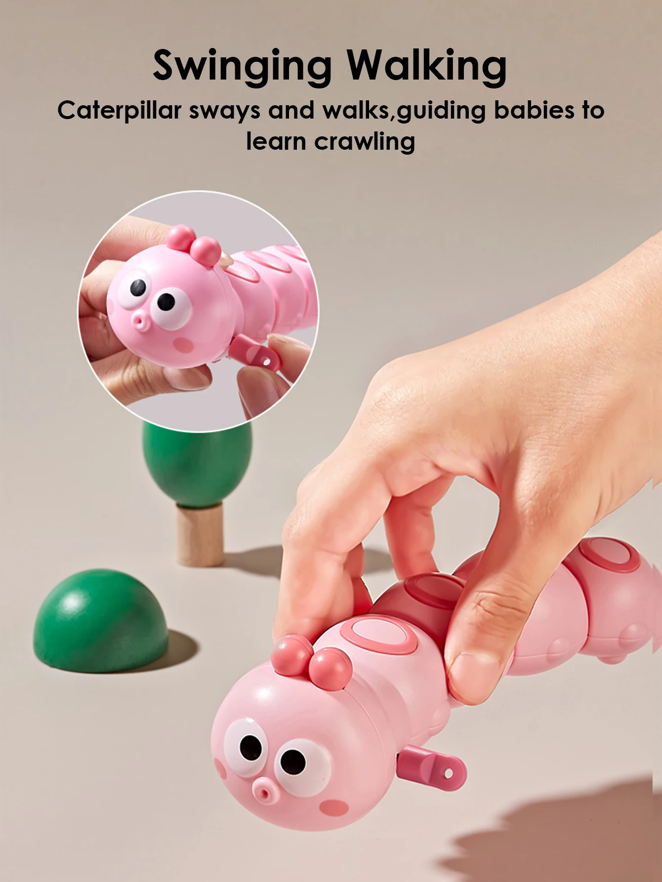 1 Pieza de Juguete de Oruga Encadenada, Divertido y Adorable, Juguete para Gatear para Niños, Regalo Infantil, Juguetes de Educación Temprana