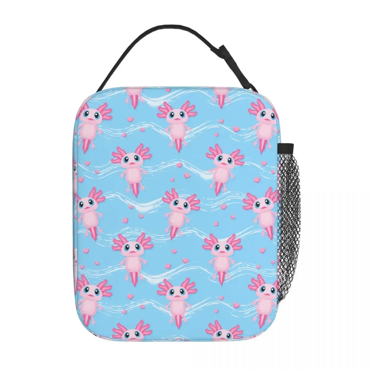 

Cute Pink Axolotl Product Insulated Lunch Bag School Food Box Portable Casual Thermal Cooler Lunch Box