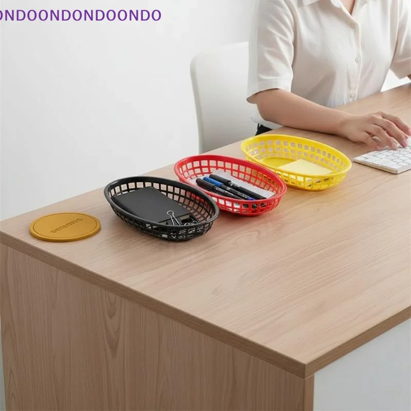 10Pcs Oval Stackable Plastic Food Serving Trays BPA Free Platters for Wings Nachos Restaurant Buffet Service