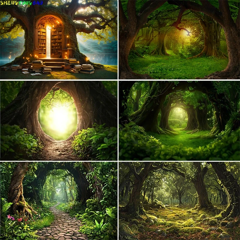 

Fantasy Fairytale Photography BackdropsTropical Rainfores Deep Jungle Fantasy Landscape Forest Photo Studio Background RN-01