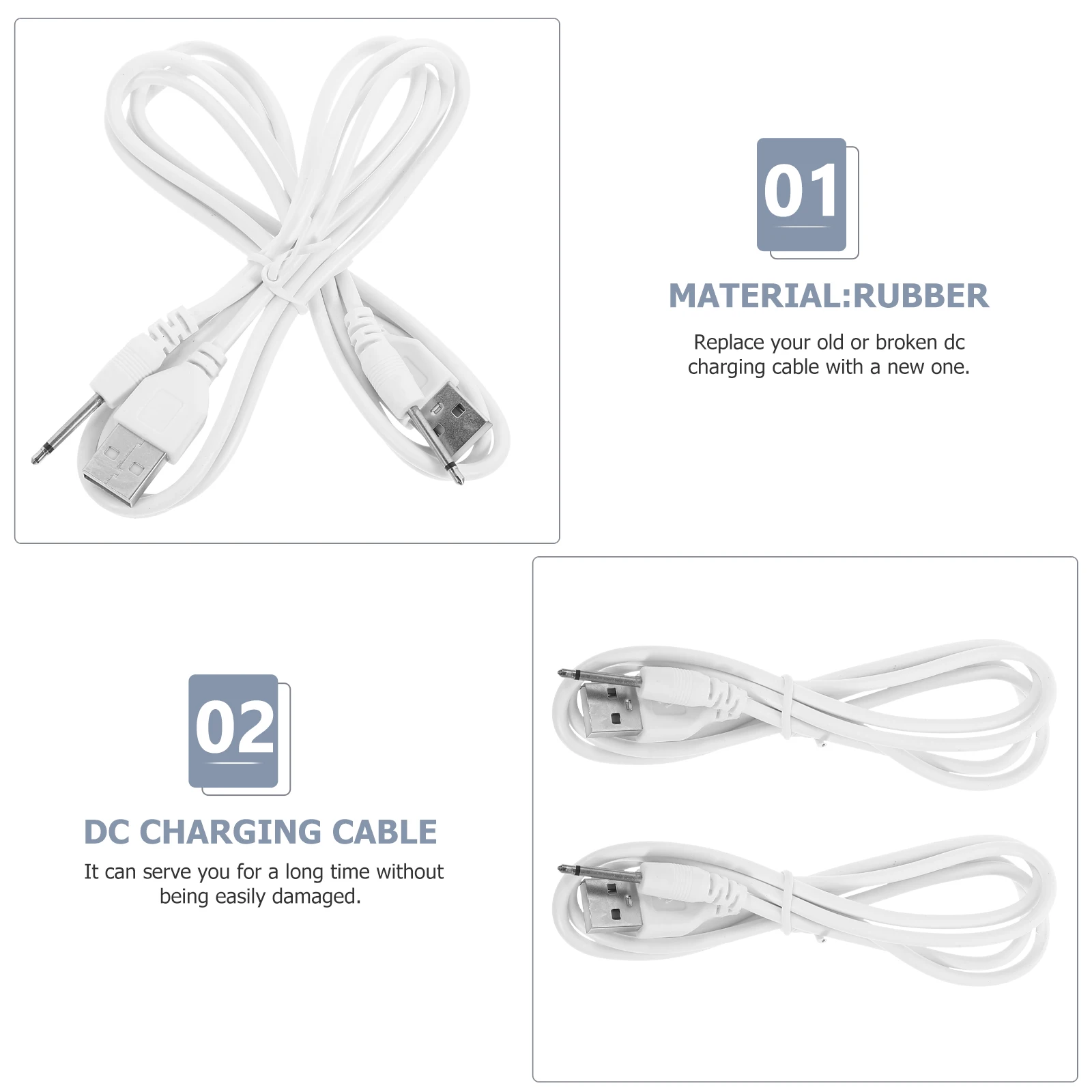 

2pcs 2.5Mm Charging Cable Usb To Dc Adapter For Instrument Table Lamp Fan Hub Usb Cord Replacement Dc Charging Cable