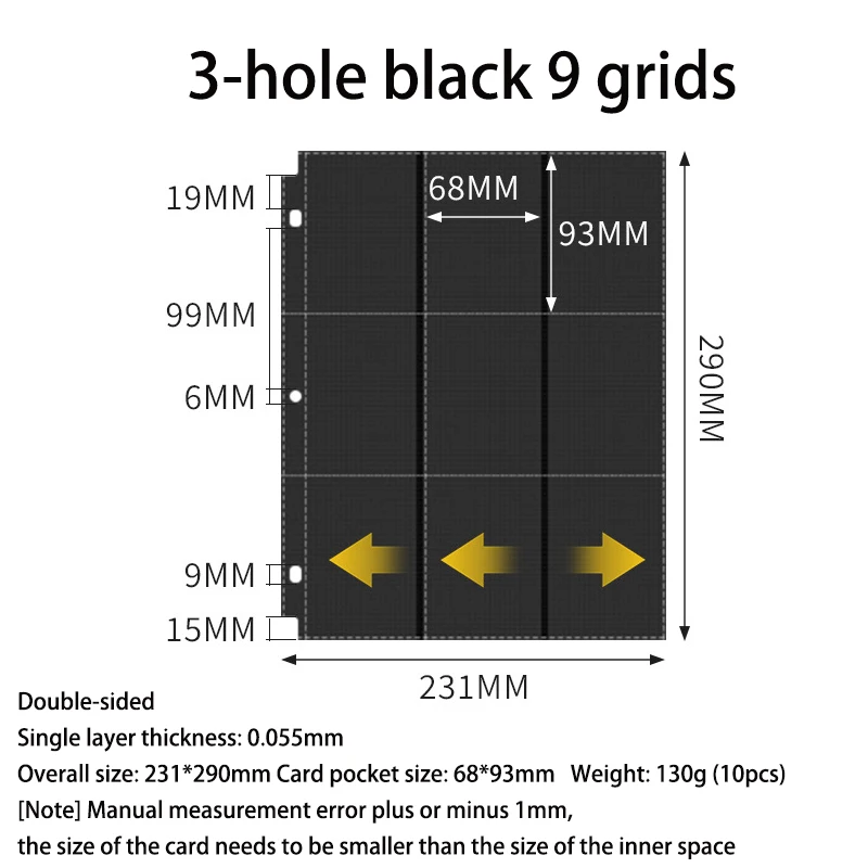 Variant: 10pcs Black 9 grids