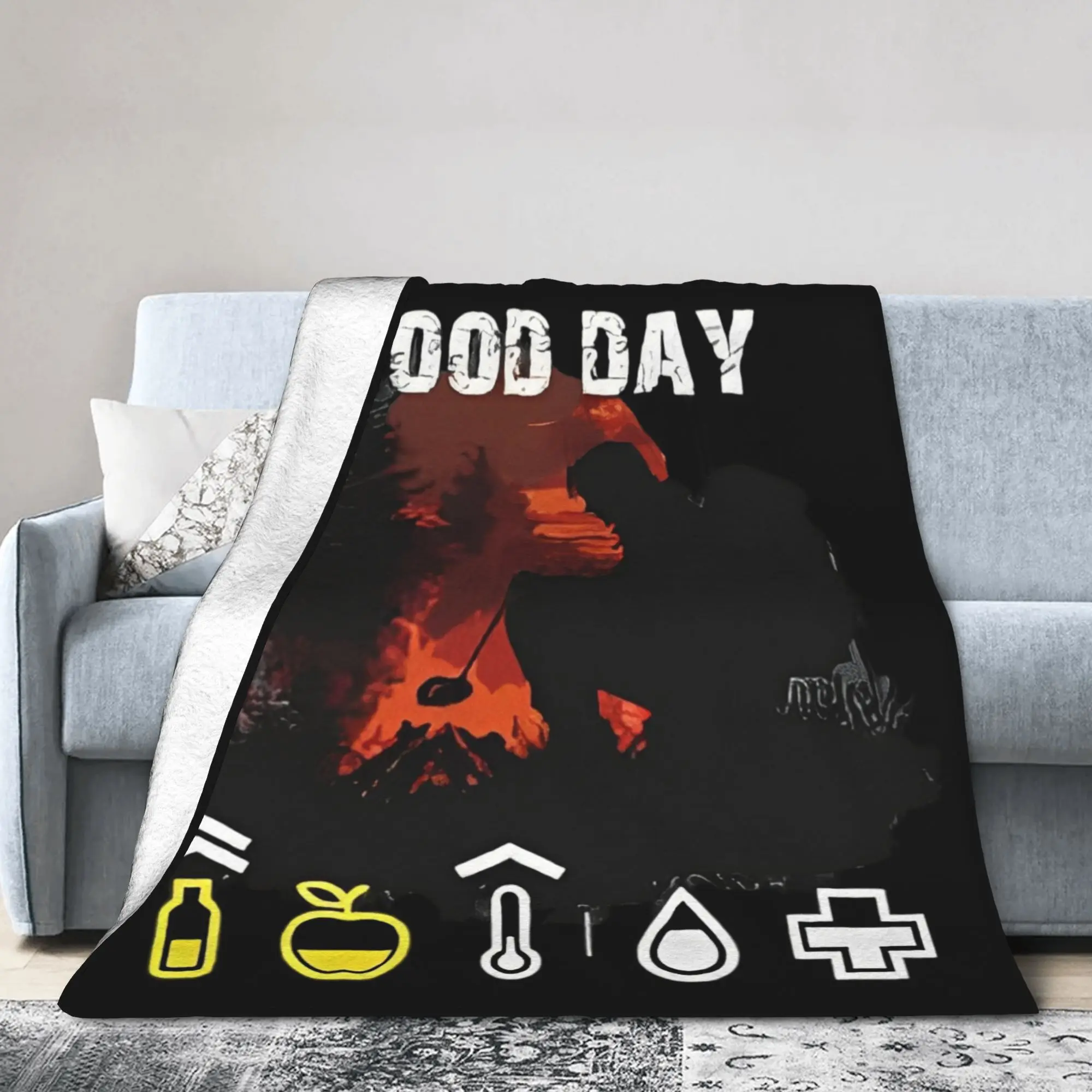 DayZ Today is A Good Day Blanket Shotting Game Flannel Throw Blankets Airplane Travel Portable Soft Warm Portable Quilt