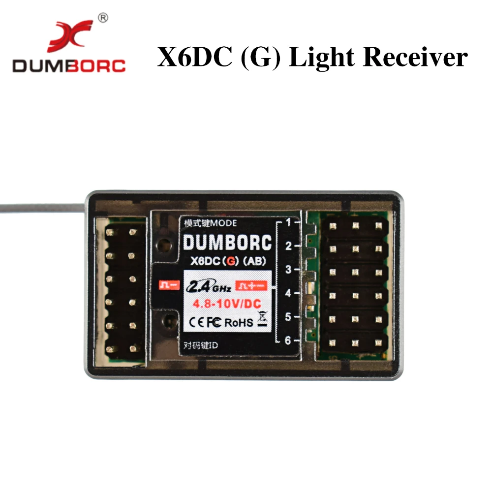 DUMBORC X6P 6CH 2.4G RC Radio Controller Zender met X6DC Ontvanger voor RC Auto Boot Tank Ondersteuning DIY