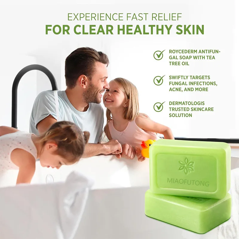 1/2pc Tea Tree Oil Antifungal Soap 115g Body Handmade Soap Deep Cleansing Soap Gentle Exfoliating Bar Soap for All Skin Type view 3