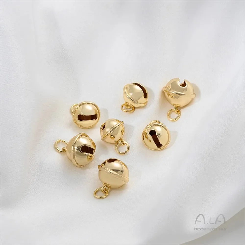 

14K Gold-plated Thick Color Pendant with A Bell Sound, Hand-made DIY Bracelet and Necklace, Handmade Jewelry, Hanging Ornament