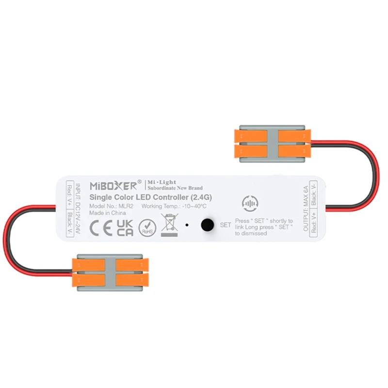 Miboxer MLR2 DC12-24V Mini 2.4GHz RF Wireless Tuya APP Remote Dim Controller for Single Color Led Strip Light