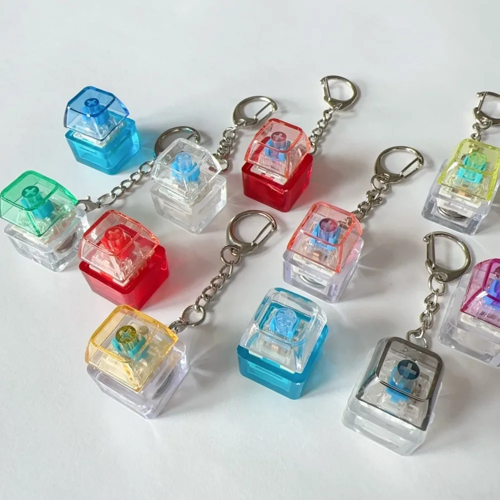 Entspannende DIY-Tastatur, Fidget-Schlüsselanhänger, Tasten, Tastenkappe, Clicker-Spielzeug mit Lichtabbau, Stress, Finger-Tastaturkappen