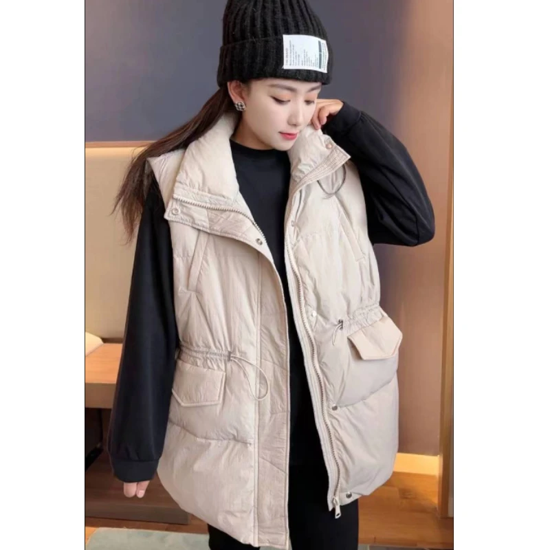 Autumn and Winter Women's Down Waistcoat Fashion Temperament Sleeveless Warm Vest 2024 Korean Street Style Women's Jacket