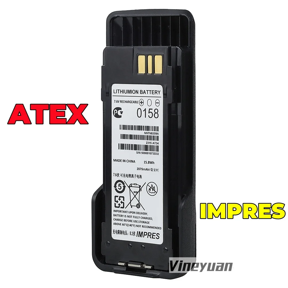 NNTN8359 IMPRES ATEX Battery for Motorola Radios DP4000ex DP4401ex DP4801ex XIR P8608EX XIR P8668EX XPR7350Ex XPR7550Ex DGP8550