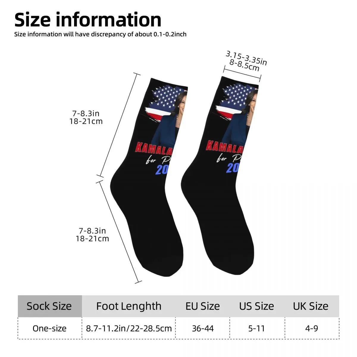 Crazy Design Women Men Kamala Harris For President 2024 Joe Biden Design Socks Stuff Print Socks Cute Wonderful Gifts