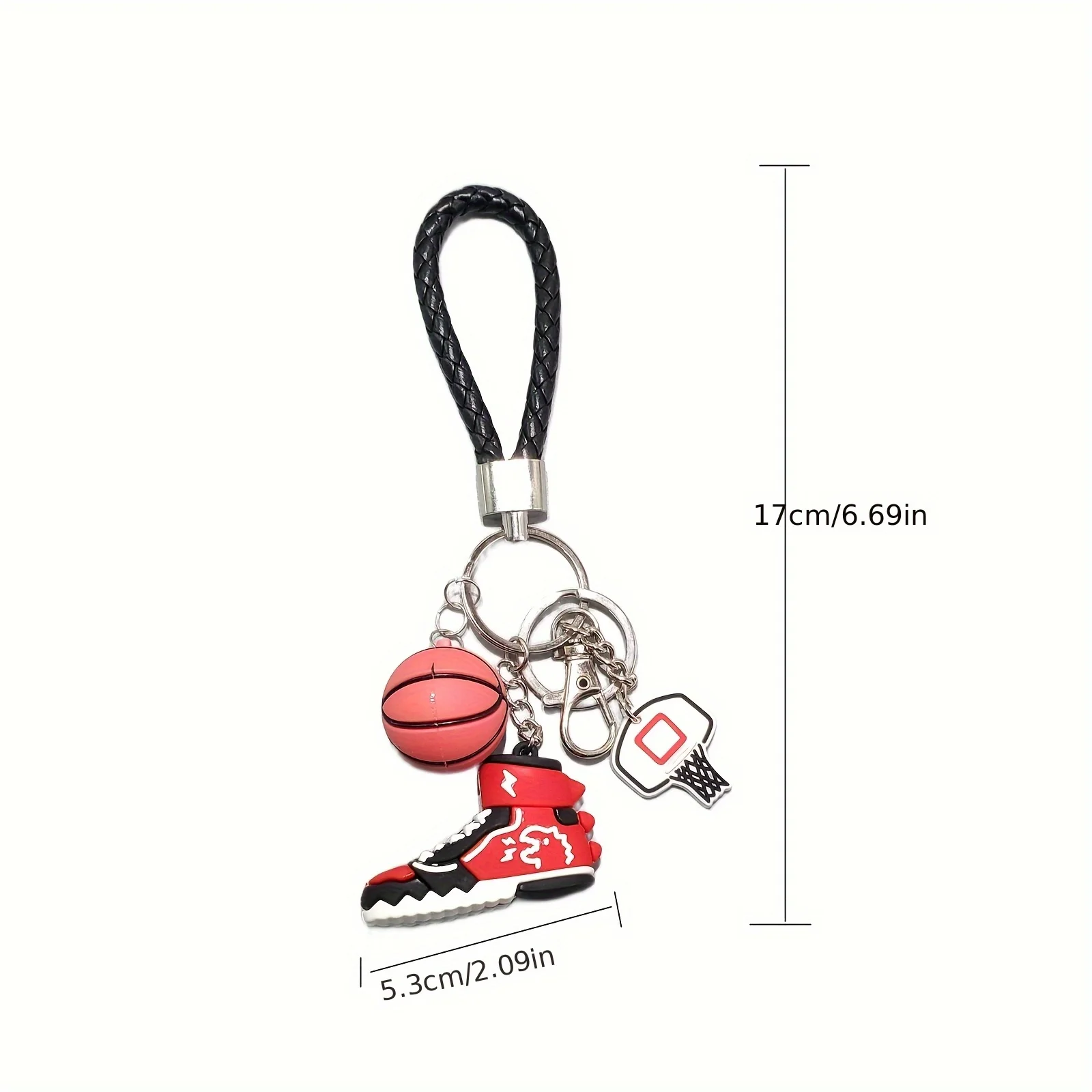 1pc 3D Simulation Basketball Shoe Keychain Basketball Pattern Car Key Ring Backpack Accessories Trendy Gifts for Boyfriends