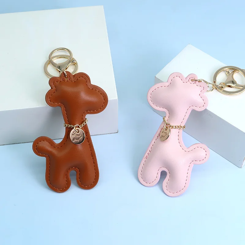 الكلاسيكية الأزياء الزرافة حقيبة قلادة مفتاح سلسلة جودة بو الجلود سيارة قلادة حقيبة يد قلادة زوجين الملحقات