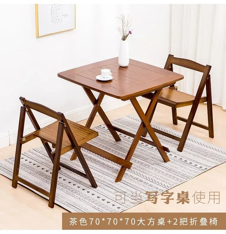 

Balcony Foldable Tables Bamboo Dining Tables Small Square Desk Square Simple Dining Table Household Small Dining Room Furniture