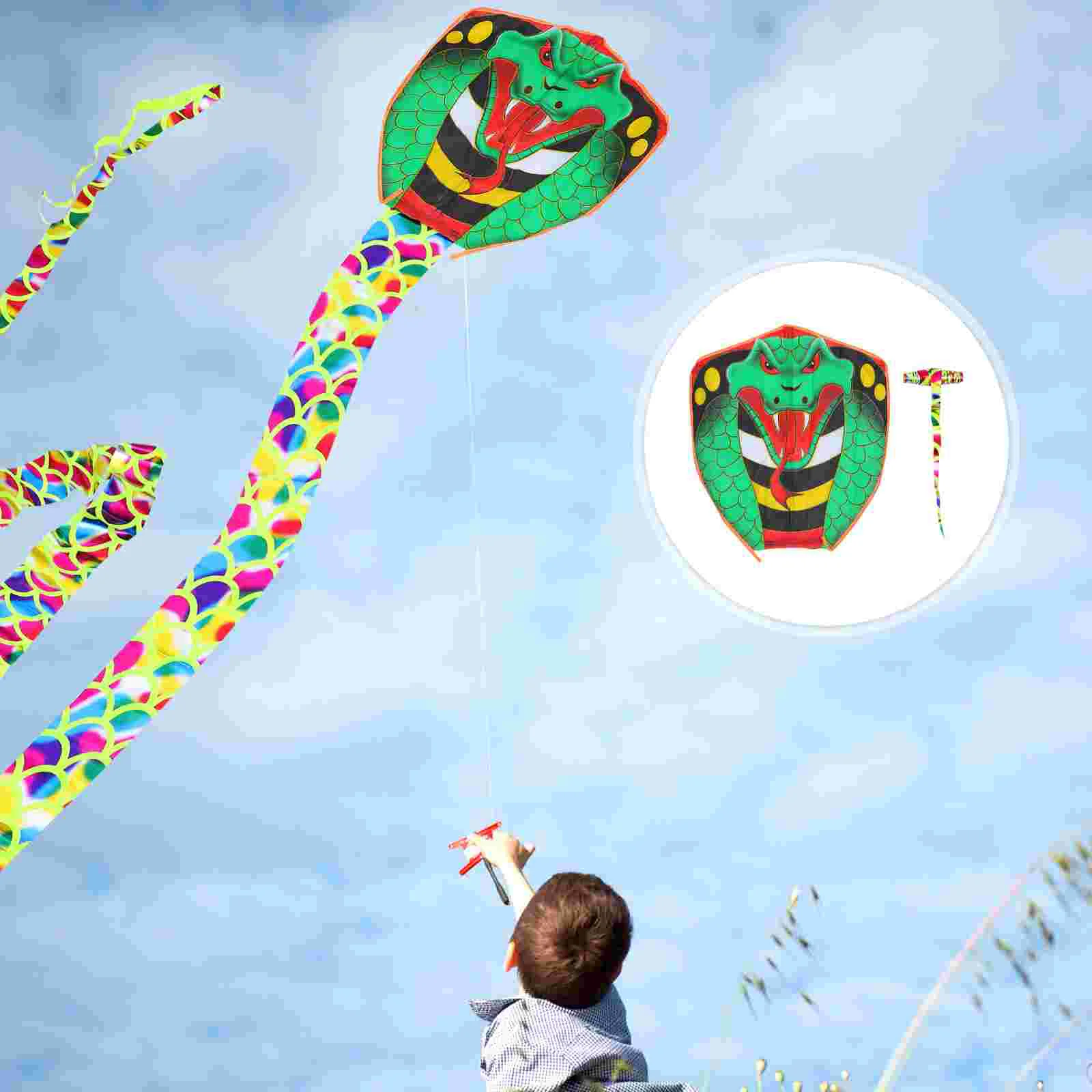 Bronzing Long Snake Kite Park Flying Toy Flight Vivid Colors for Kids Toys Cloth Handmade Outdoor