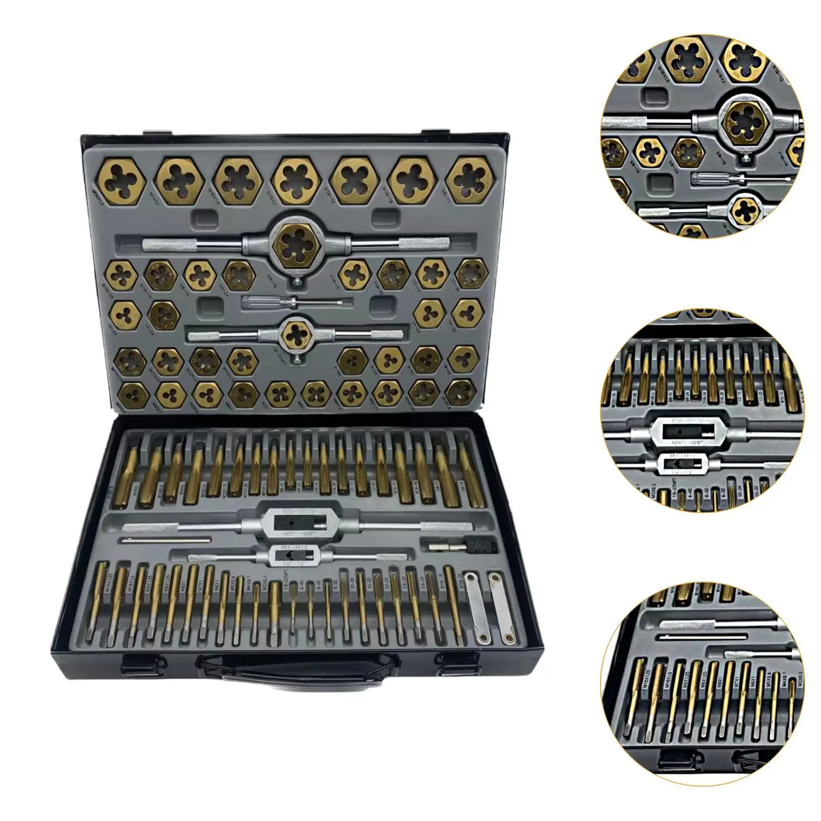 86x Tap and Die Set Hand Tap Set Thread Combination Tools Kit