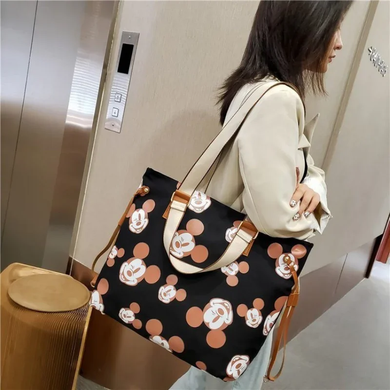 Disney-bolso de hombro de lona de Mickey para mujer, bolso de mano de gran capacidad con dibujos animados, bolso de viaje, nueva moda