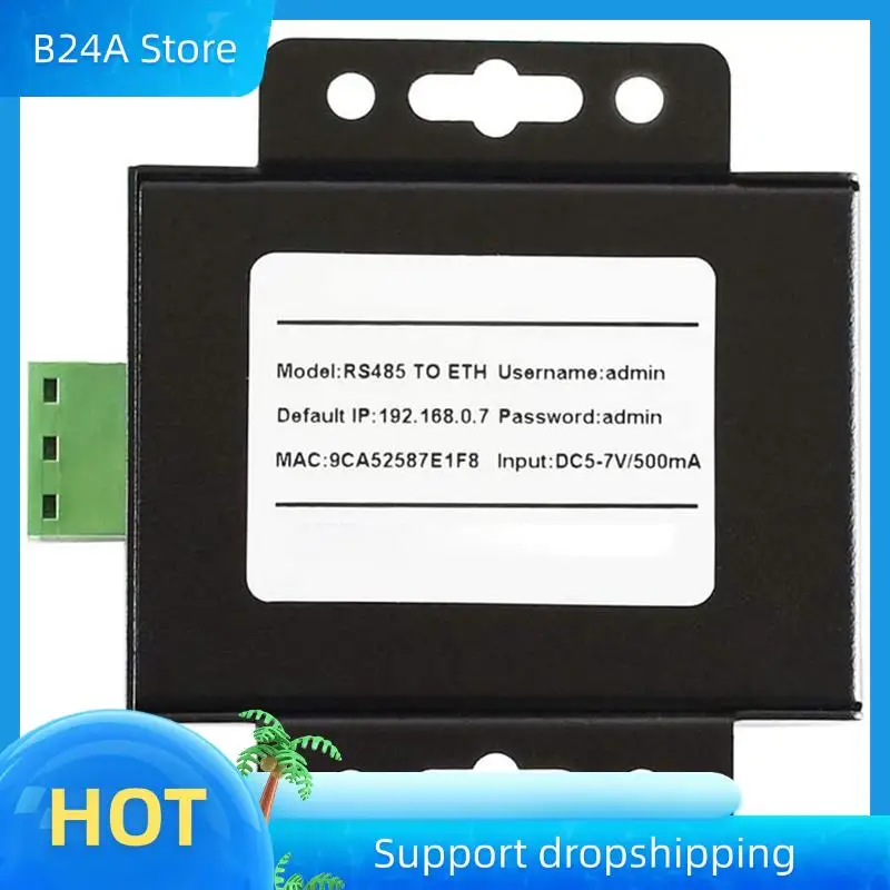 

B24A 2X RS485 To Ethernet Converter With High-Speed Low-Power RS485 To RJ45 Easy To Communicate Between US Plug