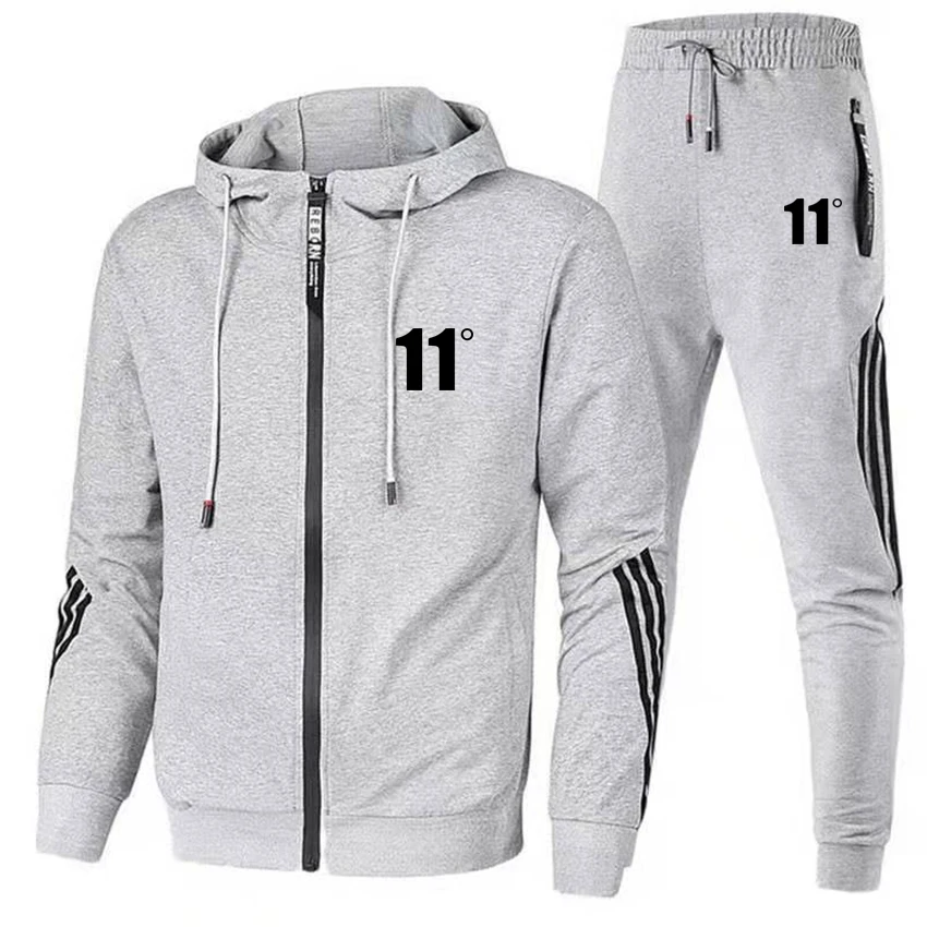 

2022 Quick Dry Breathable Youth Eleven Degree Youth Vitality Print Men's 2 Piece Hoodie Casual Sportswear Fitness Wear Jogging