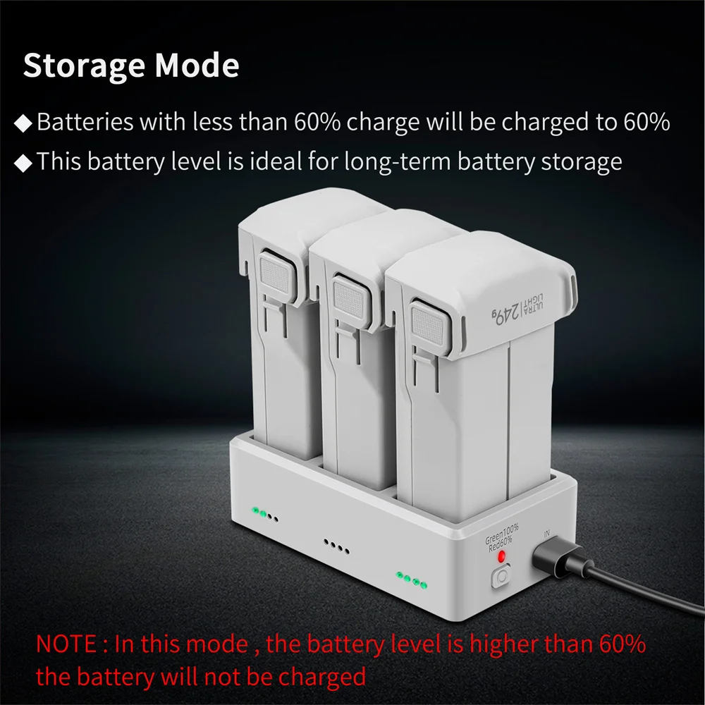 Mini 4 Pro Fast Charger Charging Accessories Drone Battery Charger Charging Hub 3-Way Battery Charging Butler For DJI Mini 3 Pro