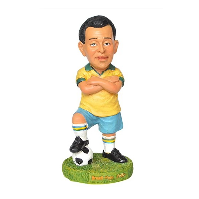 

Brazil Football King Player Pele Resin Crafts World Celebrity Statue Tourism Souvenir Gifts Collection Home Decortion