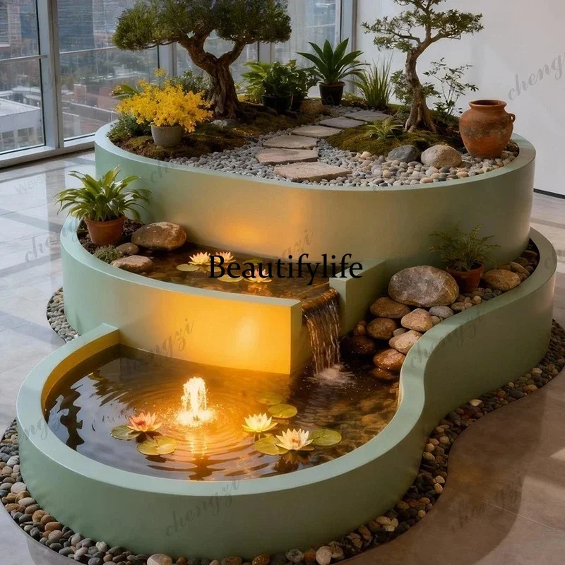 Y136 Outdoor Courtyard Flower Box Curved Flower Pot Balcony Courtyard Water Flow Combination Flower Pond Planting Box