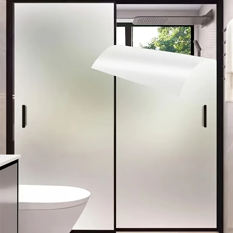 Frosted Privacy Window Film Roll Static Cling No Glue UV Block Heat Block for Bathroom Bedroom Shower Room