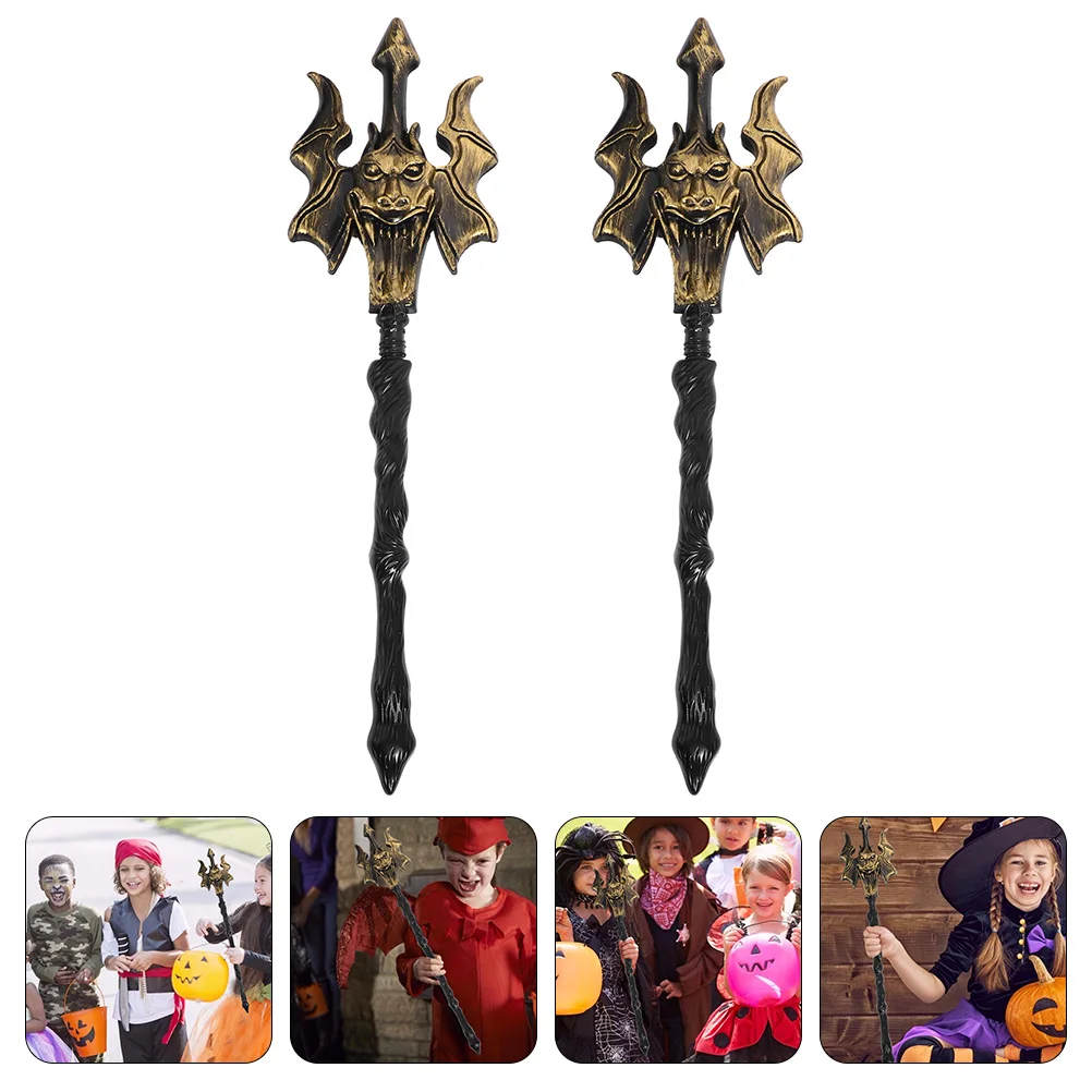 

2pcs Simulation Weaponry Fork Cosplay Prop Halloween Costume Decor Plastic Fork Fake For Party Decoration