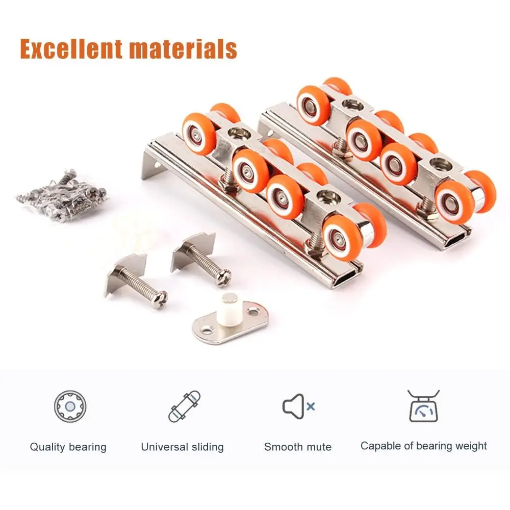 

Комплект из 2-х внешних направляющих для раздвижных дверей: прочные ролики-направляющие, оранжево-синие, простые в использовании, для раздвижных дверей.