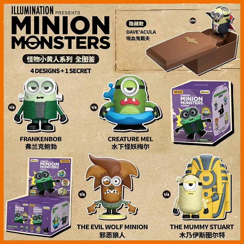 

Original Minions Blind Box 52TOYS Monsters Series Blind Box Wind Up Action Figure Model Toy, Surprise Blind Box Gift