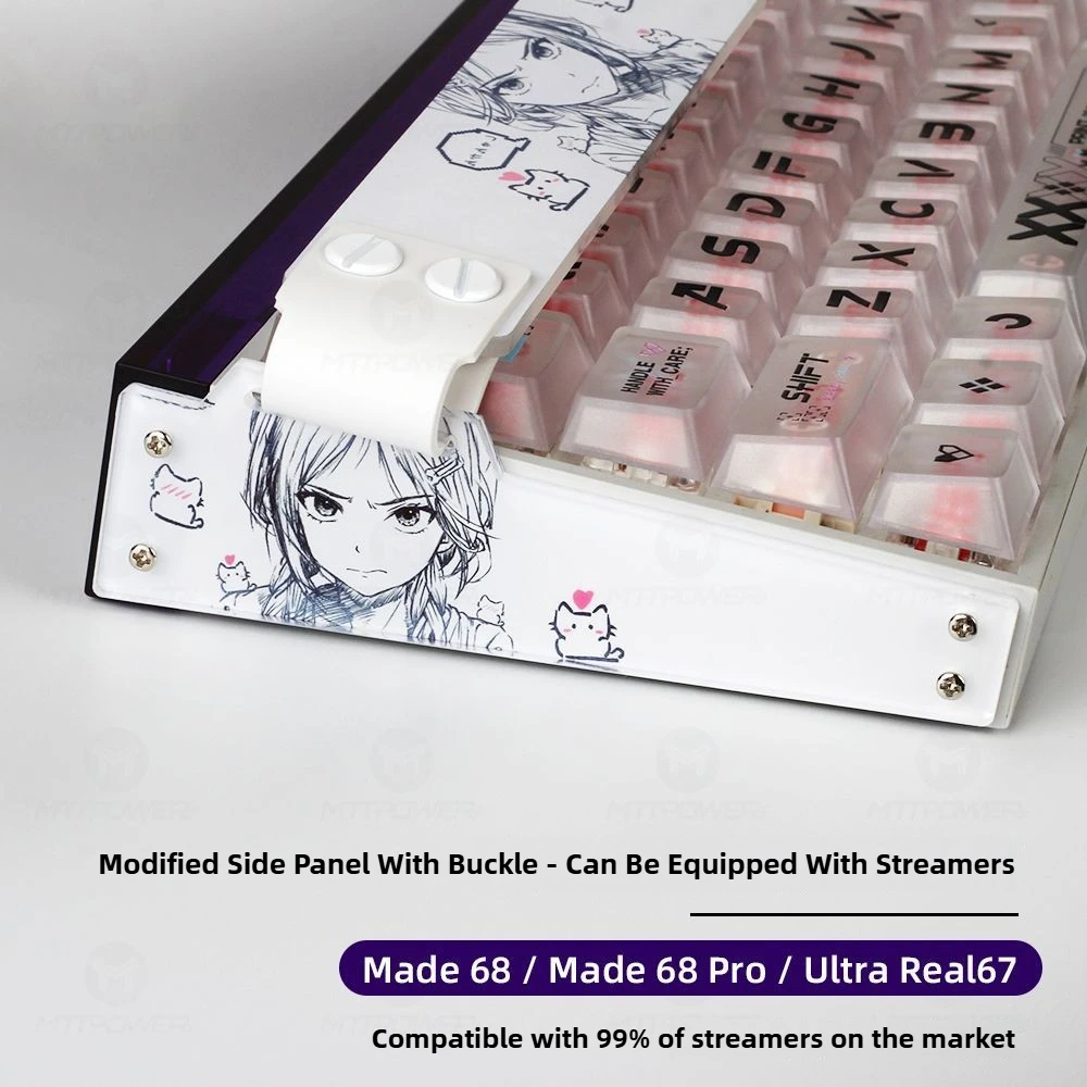 

Acrylic Side Plate Anime Theme for Mechanical Keyboard with Ribbon Side Plate Buckle MADE68real67