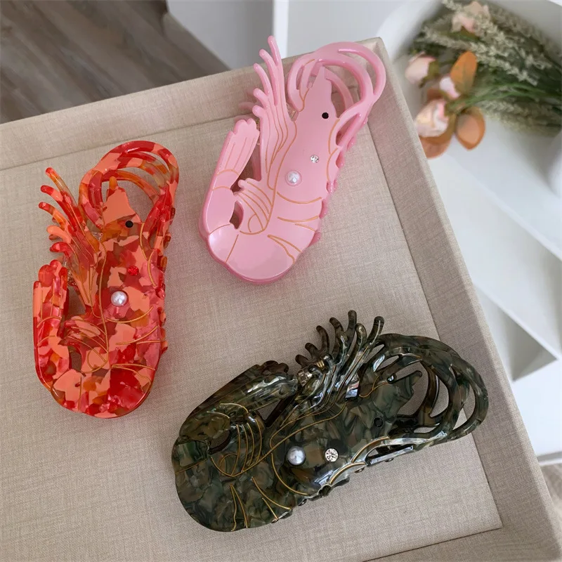 

Новые красочные забавные заколки для волос с когтями из ацетата, летняя серия Ocean, модные заколки для волос, аксессуары для волос для женщин и девочек