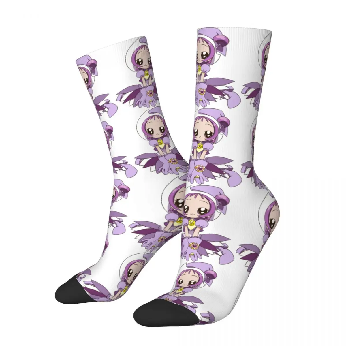 

Funny Crazy Sock for Men Ellie Hip Hop Harajuku Ojamajo Doremi Aiko Seno Anime Happy Seamless Pattern Printed Boys Crew Sock