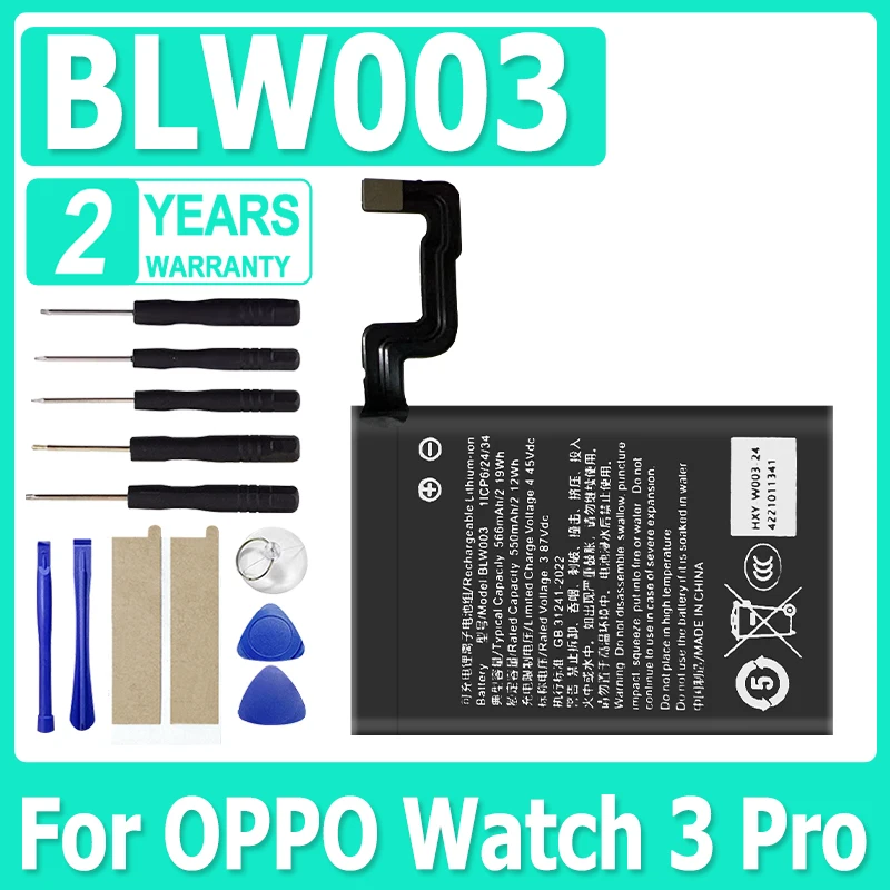 

Brand-New BLW003 Hight Quatlity Battery BLW003 For OPPO Watch 3 pro oww211 Batteries + Free Tools