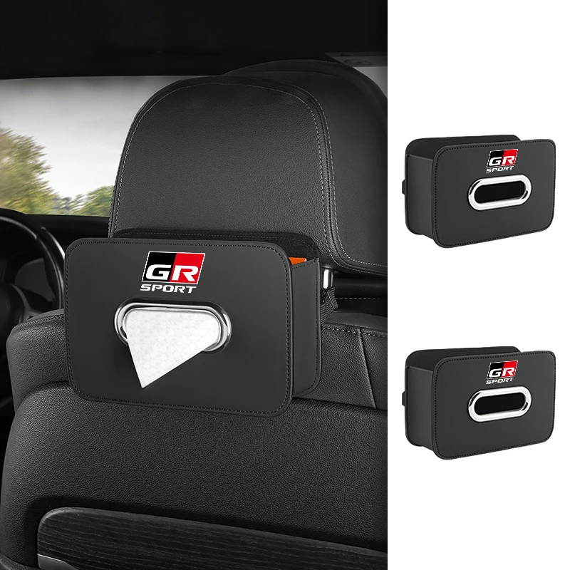 

Car Seatback Tissue Box Holder Tower Storage Bag Armrest Paper Case For Toyota Crown GR Corolla YARIS L Auris C-HR Hilux Vios R
