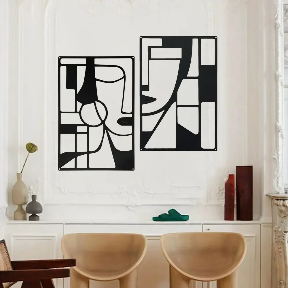 Easy to Install Hanging Geometric, Lines, Shapes, Artistic, Bedroom, Blacksmith, Handcrafted Abstract 1pc Metal Wall Art