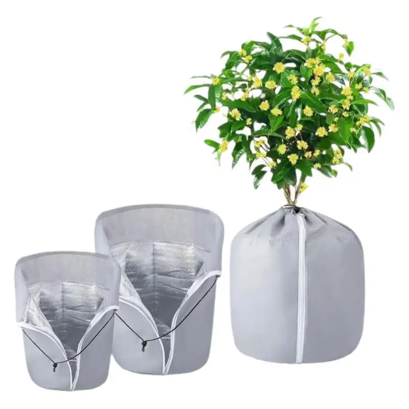 2 PCS Thermal Pot Protectors for Plants Winter, Winter Protection for Pot Plants from Frost and Wet, Reusable Protective Bag