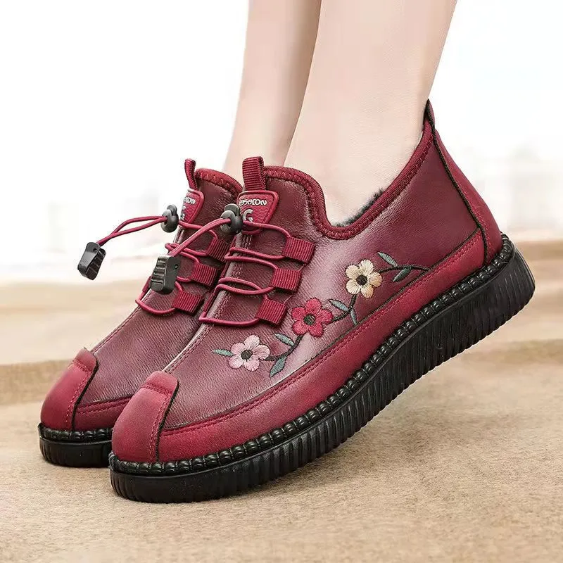 Winter Velvet Warm Cotton Boots Non-slip Waterproof Mother Shoes Women's Thickened Snow Boots Safety Shoes